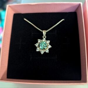 Topaz and Moissanite Sterling Silver Necklace